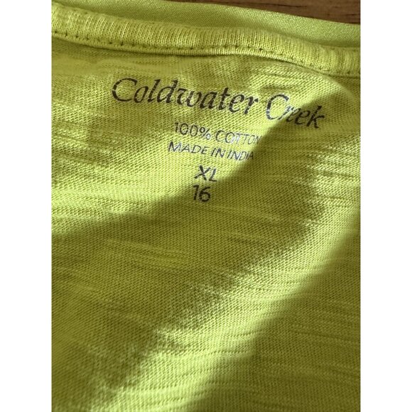 Coldwater Creek Womens XL Sleeveless Tank Tops Lime Green & Purple Textured - Picture 4 of 7
